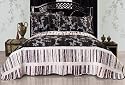 3 Pieces 100% Cotton Stripe with Vine and Floral Bedspread/quilt/coverlets Bedding Set for Queen Size Bed