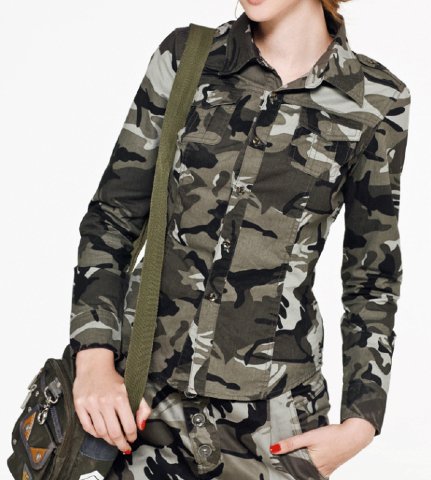 MCPU-416b0005 (レディス　迷彩ジャケット ） ジャケット レディスジャケット 迷彩 迷彩柄 アーミー Army フルジップ スウェット ジャケット ダンス 衣装 BBOY HIOHP dance Bboy レオパード ブレザー ステージ衣装 bigbang 韓流 hiphop B系 渋谷 原宿 ロック バンドレディス迷彩 ジャケット レディス ジャケット アメカジ系 サロン系 キレカジ系