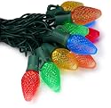 Bethlehem Lighting Indoor/Outdoor C7 LED Faceted Cone 25-Christmas Light Set, Multi-Color