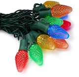 Bethlehem Lighting Indoor/Outdoor C7 LED Faceted Cone 25-Light Set, Multi-Color