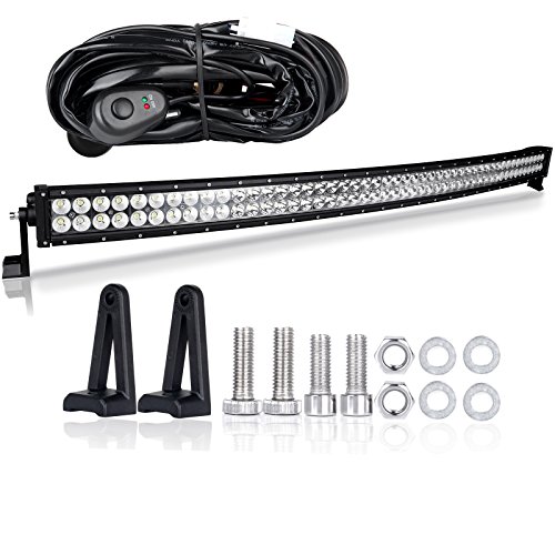 Scitoo 50Inch 288W Curved LED Light Bar Waterproof Flood Spot Combo Beam For Jeep Boat SUV Truck UTE ATV 4X4 Off-road bulb lamp light fog lighting Truck with Wiring Harness