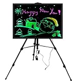 LED Illuminated Menu Message Board Neon Glow Writing + Display Easels Tripod