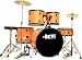 Orange Drum Set Full Adult Size 5-Piece Kit with Cymbals Stands Sticks Stool & Hardware