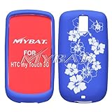 Laser-Cut Blue Hibiscus Gel Skin Cover for T-Mobile HTC myTouch 3G / Magic
