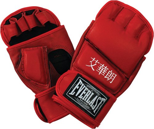 SportingGoods: Everlast Leather Wristwrap Grappling Gloves