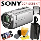 Sony DCR-SX85 16GB Handycam Camcorder with 70x Zoom in Silver + 4GB Accesso ....
