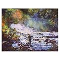 Fly Fishing at the Falls by Vivian Weller - 28x21"