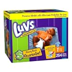 SAVE $12.00 - Luvs Premium Stretch Diapers, Size 1 (8-14 Lbs), 264 Diapers $26.99