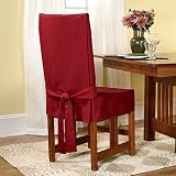 Sure Fit Cotton Duck Short Dining Room Chair Slipcover - Claret
