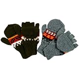 Set of Two Pairs Alpaca Wool Hand Knit Glittens Fair Trade Peru