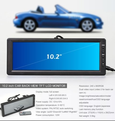 new 10.2 5 way Adjustable Rear View Mirror Car Monitor Screen