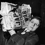 Boy from the Madison Square Boys' Club Carrying a Bundle of Newspapers After Attack on Pearl Harbor Photographic Poster Print by Dmitri Kessel, 16x16