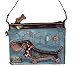 Chala Mini Crossbody Handbag, Pu Leather, Small Shoulder Purse Adjustable Strap (Wiener Dog-Indigo)