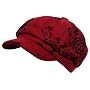 Flower Print Newsboy Hat-Red