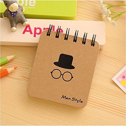 Thinkmax Office Mr. beard Series Coil Portable Creative Mini Diary Pocketbook Hard Cover Notebook Note pad Hat Glasses Pictures