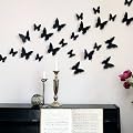 Schmetterlinge Schwarz - 3D Wandtattoo - 12 Stk.