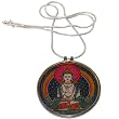 Buddha Pendant with Chain Sterling Silver Religious Jewelry Dia 2 inches