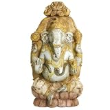 Hand Carved Wood Ganesh Statue from South India