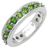 1.40 Carat Genuine Chrome-Diopside Sterling Silver Ring