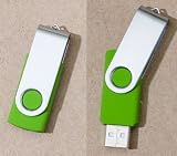 Premium Metal/Green Swivel USB 4 GB