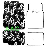 A Set of 4 Universal Fit Hawaii Hibiscus Carpet Floor Mats for Cars Truck - Charcoal... by Unknown