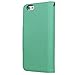 iPhone 6 Case,iPhone 6s Case,[Upgraded-Opened Volume and Power Button Ports,no Break Issues] by HiLDA,Wallet Case,PU Leather Case,Credit Card Holder,Flip Cover Skin[Mint Green]