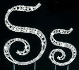 Swarovski Crystal Monogram Cake Topper Vintage Style - Letter S