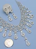 NEW Elegant Wedding Veil Crystal Necklace Set Tiara N3