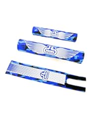 Sports: SE Bikes Retro BMX Padset 3 Piece Kit Wing Bubble Logo Blue Camo Vintage Vinyl - SE Bikes
