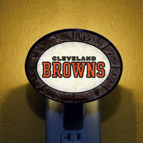 Cleveland Browns Art Glass Night Light