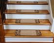 Carpet Stair Treads - Caramel Scroll Border