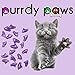 Purrdy Paws 40 Pack Soft Nail Caps for Cat Claws Purple Holographic Glitter Medium