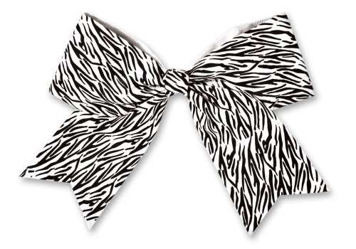 JUMBO HAIR BOW WHITE ZEBRA