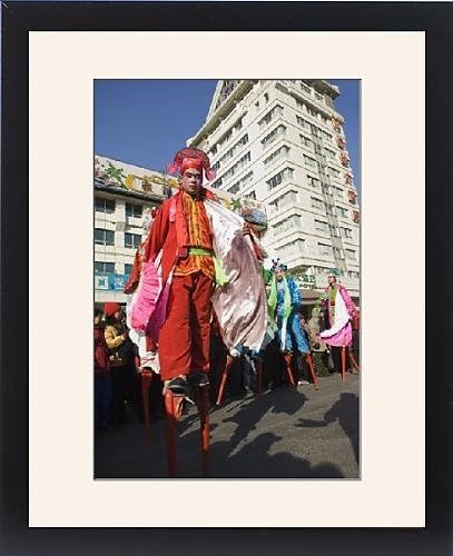 Framed Print of Stilt walkers, Chinese New Year, Spring Festival, Beijing, China, Asia