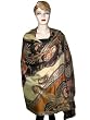 Dark Brown Reversible Jamawar Woven Pashmina Shawl