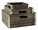 wald imports - Set of 3 Distressed Wooden Crates for Storage - Decorative Wooden Crate Set for Home Decoration & Display - Vintage Storage for Household Goods