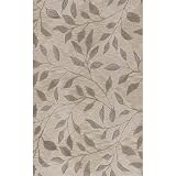 Hand Tufted Carpet Area Rug Vines Squares IVORY 27X45