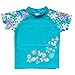 BAOHULU Girls Swimsuit 3-10 Years UPF 50+ UV Protective (Short Sleeve Blue)