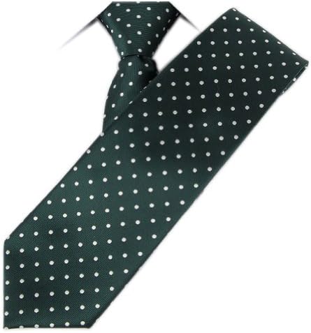 Happyshop89 Skinny Pre-tied Zipper Tie Polka Dot Green One Size