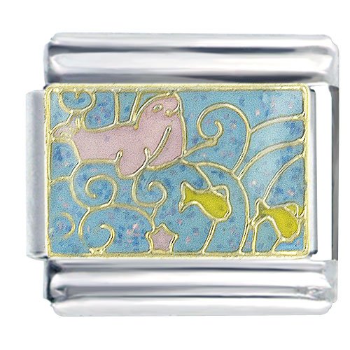 Pink Seal Animal Italian Charms Bracelet Link