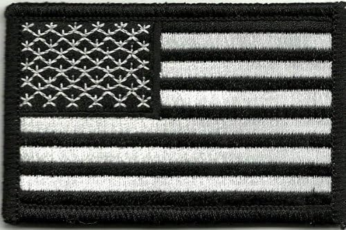 Tactical USA Flag Patch Black &amp; White - Made in USA -- LIMITED TIME OFFER (Black)