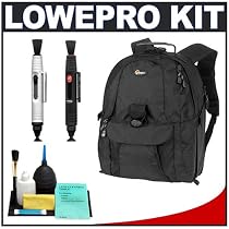 Lowepro CompuTrekker AW (Black) Backpack + Accessory Kit for Canon Rebel XSi, XS, T1i, XTi, 40D, 50D, Nikon D40, D60, D5000, D90, D300, D700, Olympus Evolt E-30, E-450, E-520, E-620, and Sony Alpha A200, A300, A350, A700 Digital SLR Cameras