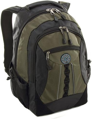 Suncatcher 15" inch Laptop Large School Backpack Book Bag Dark Green Dual Color Block Mens Womens