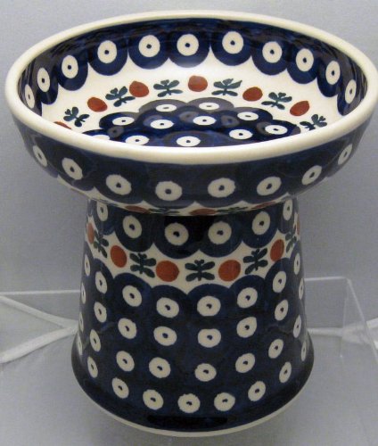 Polish Pottery Raised Food Dish or Water Bowl - Mosquito