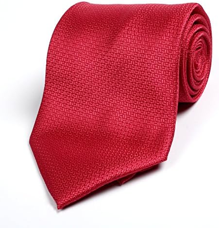 Ulike2 Mens Fashion Business Solid, Woven, Stripes Necktie Tie (Red)