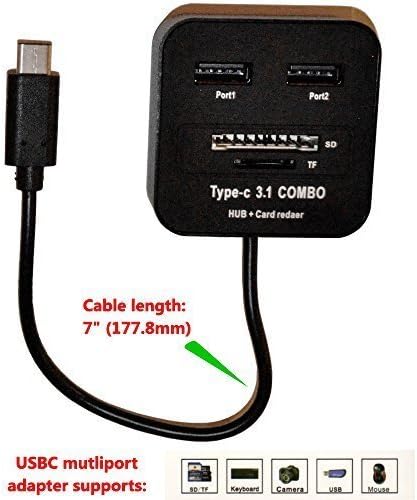 Ultra-low cost USB Type C hub with card reader (Black), Kayenne USB-C multiport adapter