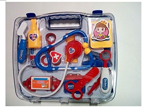 GreamBaby Deluxe Puzzle Simulation Medicine Box Doctor Toys Set Kids Pretend Play Doctor Set Doctor Nurse Medical Kit Playset for Kids Child Care Box Doctor Tools Toys (blue)