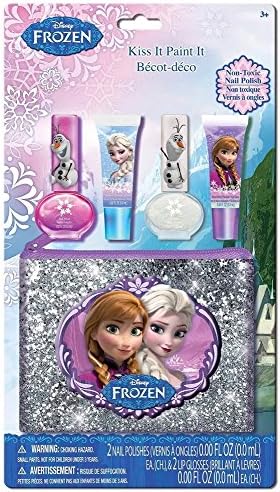 Frozen Special Christmas Bundle - Kiss It Paint It - 3 Bead Necklaces - Blue Bow Barrettes