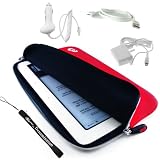 Premium Grade Barnes & Noble Nook Glove Sleeve Cover Case with extra pocket + 4-inch eBigvalue(TM) Determination Hand Strap + 3 in 1 Combo Home and Wall Charger with USB Data Cable