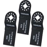 Oshlun MMA-0303 1-1/3-Inch Standard HCS Oscillating Tool Blade 3 pack with Uni-Fit Arbor